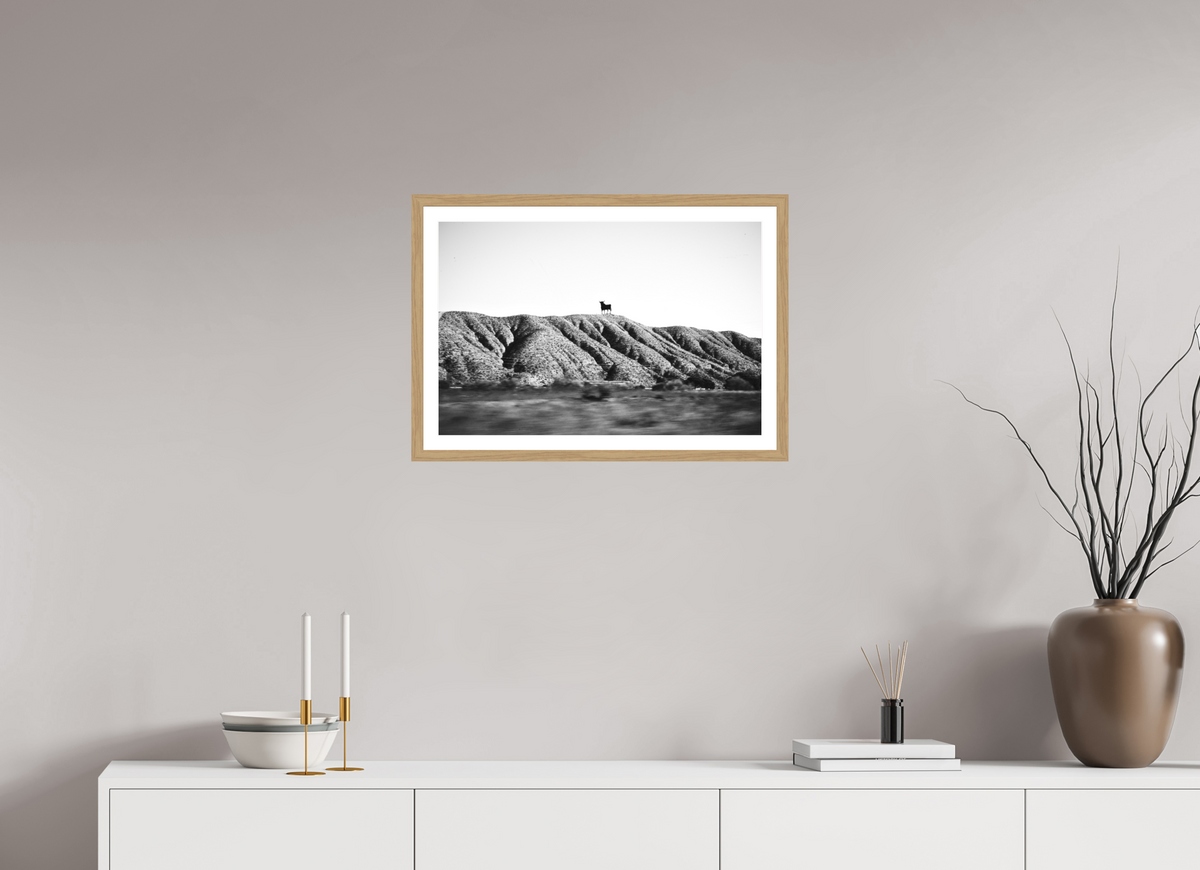 60 x 40 cm, Lámina con marco marron claro España desde la furgo