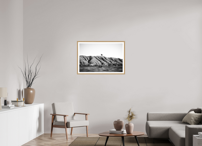 90 x 60 cm, Lámina con marco marron claro España desde la furgo